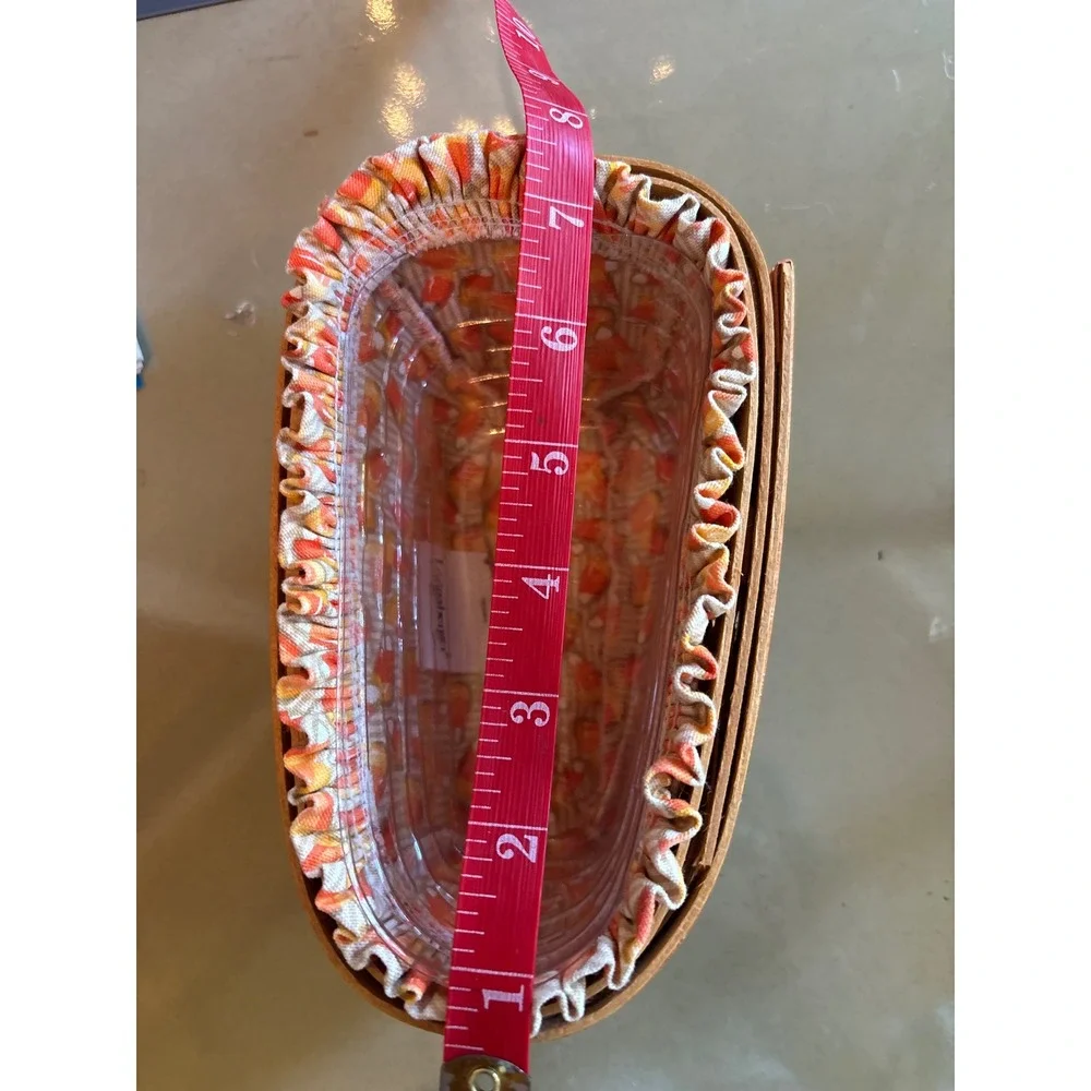 Longaberger 1999 Candy Corn Basket 14354 Handwoven Fabric Liner & Protector